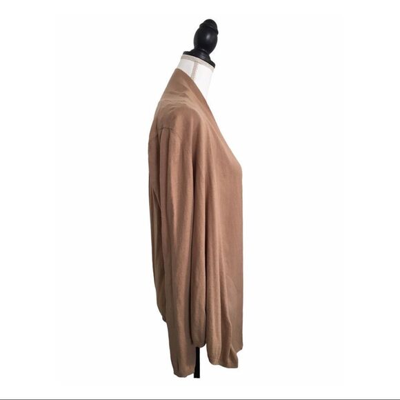 Metro 7 Open Front Draped Cardigan Long Sleeve Natural Tan Women’s US Medium - Picture 3 of 3